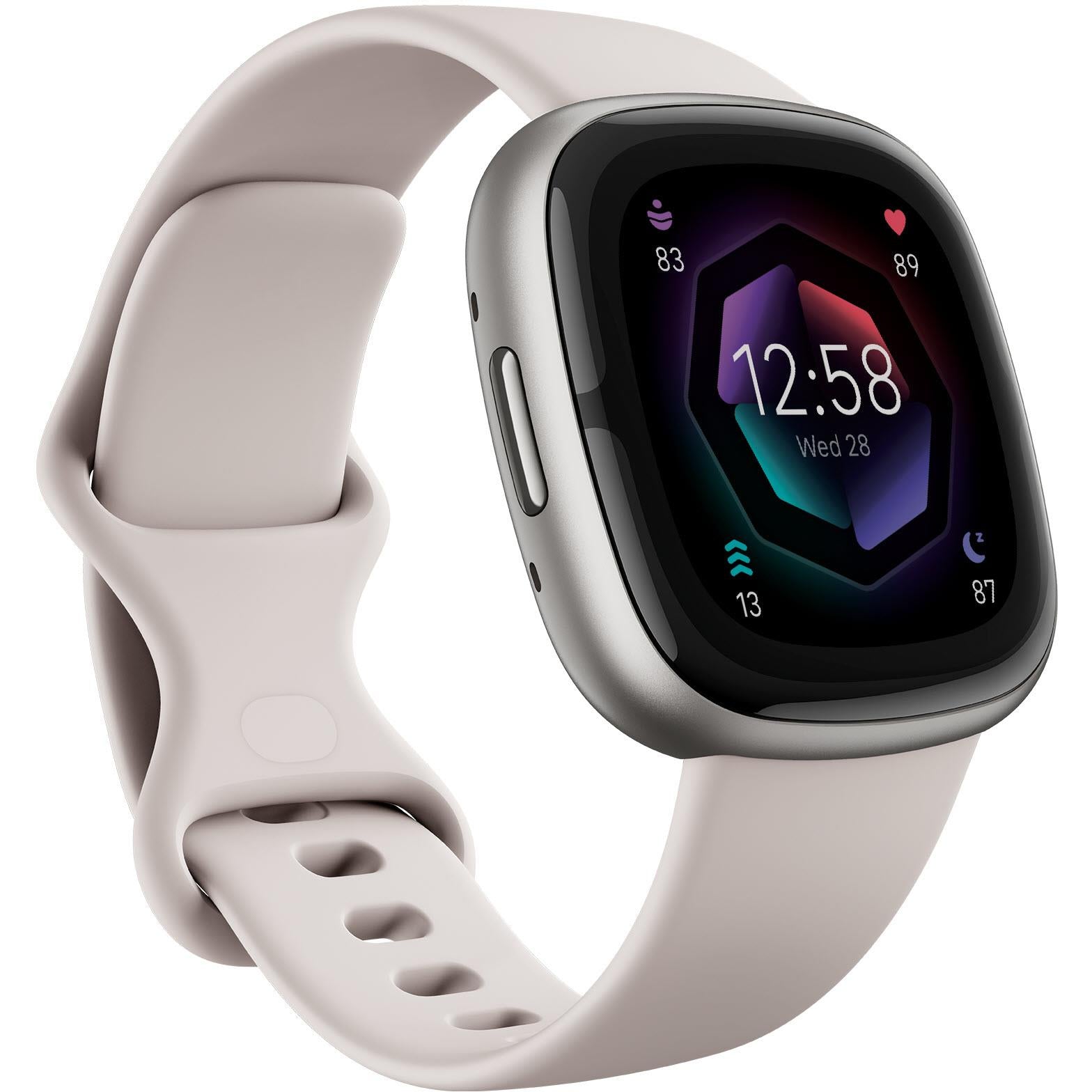 Fitbit Sense 2 (Lunar White/Platinum Aluminium) [2022] Background Image