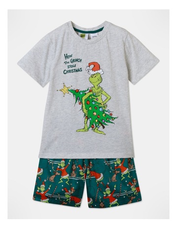 Grinch Short Sleeve Pyjama Set in Assorted Background Image