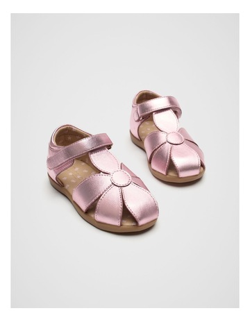 Flower Cage Sandal in Pink Background Image