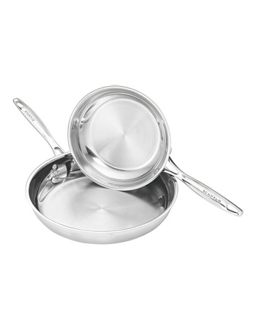 Impact 2 Piece Fry Pan Set in Stainless Steel Background Image