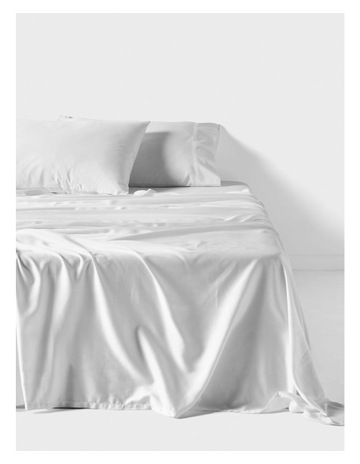 Nara Bamboo Cotton 400TC Sheet Set in White Background Image