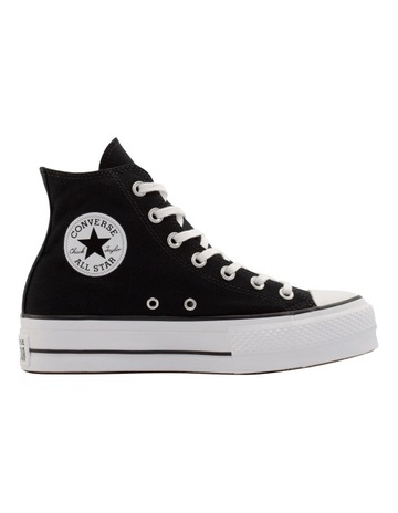 Chuck Taylor All Star Lift Hi Top Sneaker in Black/White Background Image