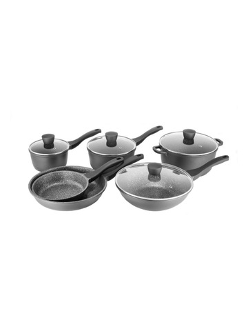 Classic Non-Stick 6 Piece Cookset in Black Background Image
