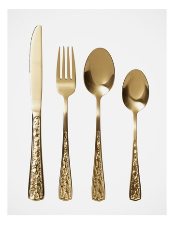 Maria Embossed Cutlery Set 24Piece in Gold Background Image