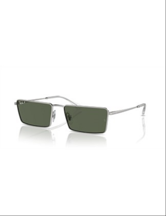 Ray-Ban EMY Rectangle SILVER Sunglasses Background Image