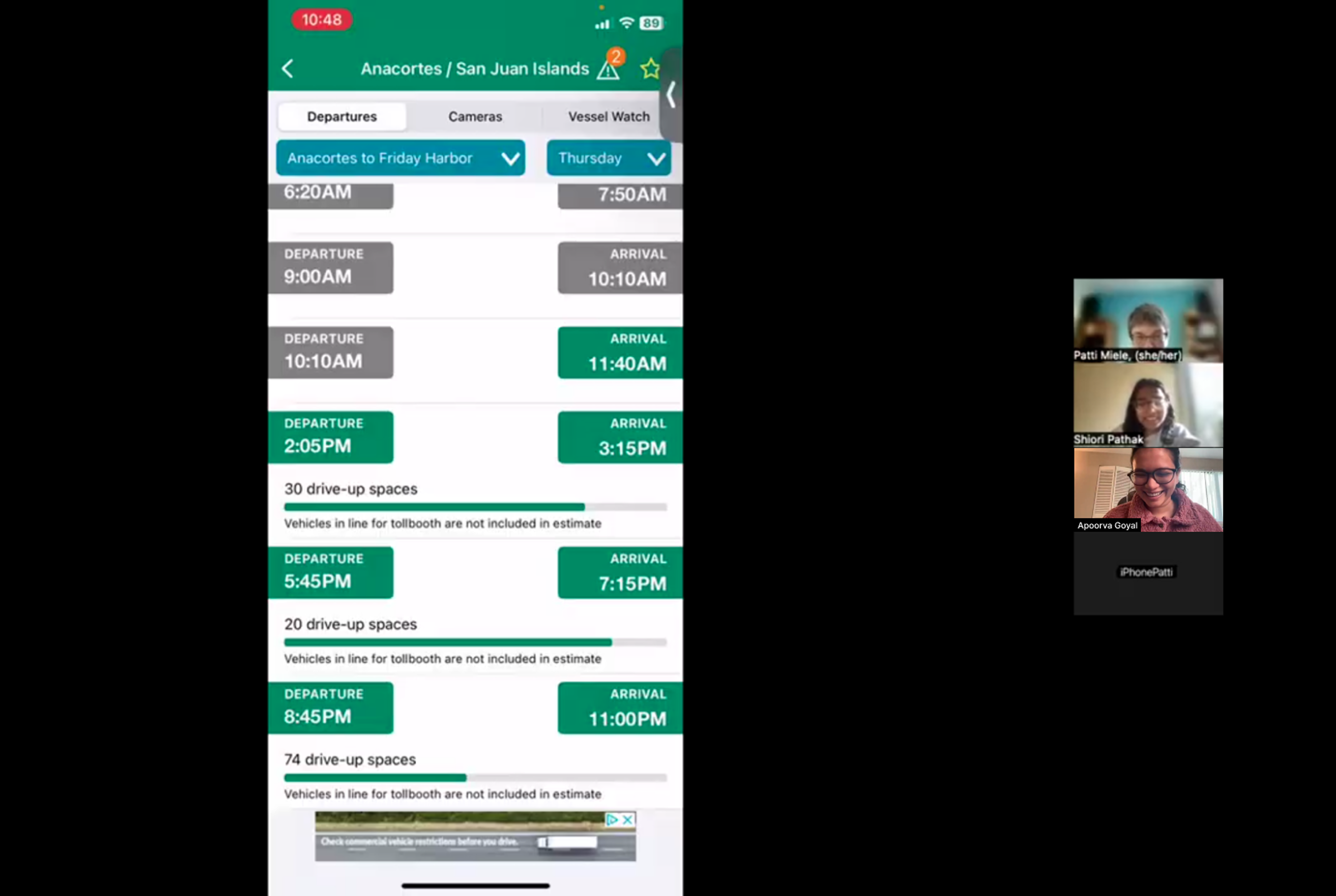 Round 1 usability testing session