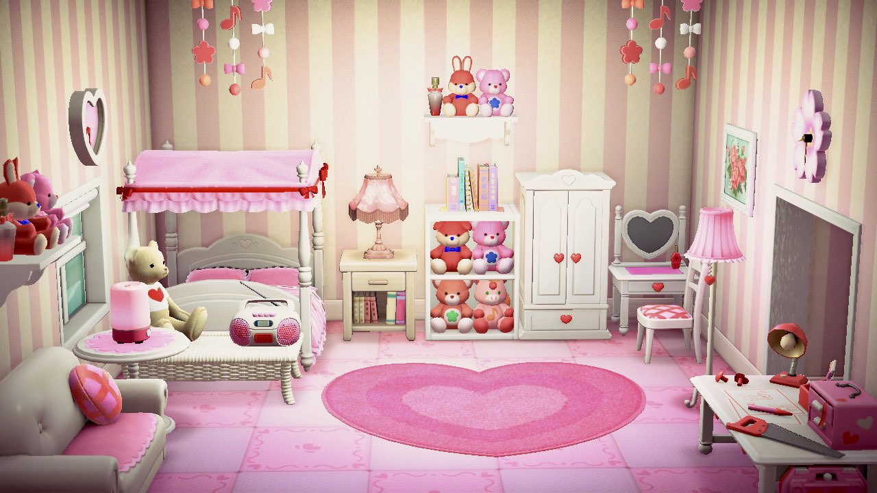 Cute Pink Bedroom Collection in Animal Crossing New Horizons