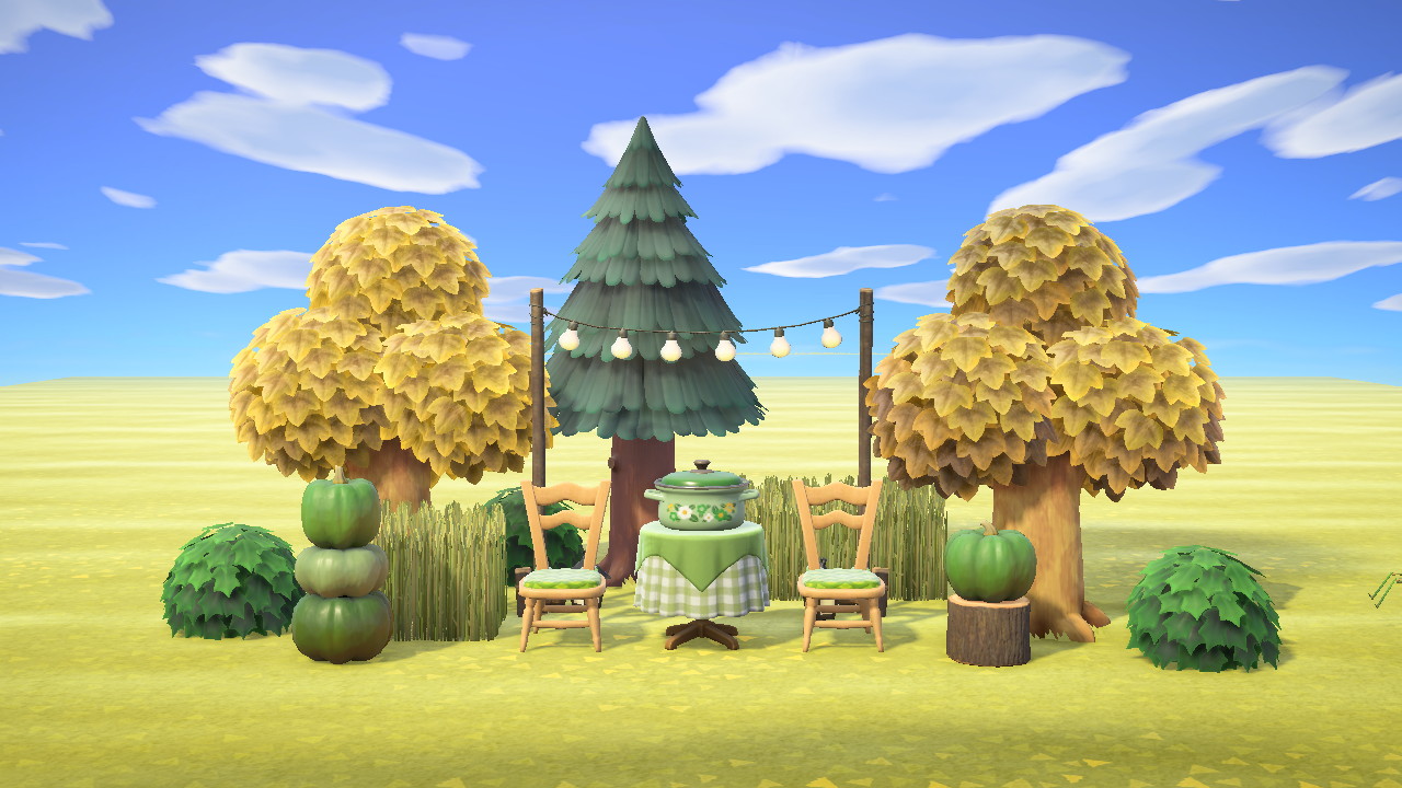 Green Fall Dining Set in Animal Crossing New Horizons