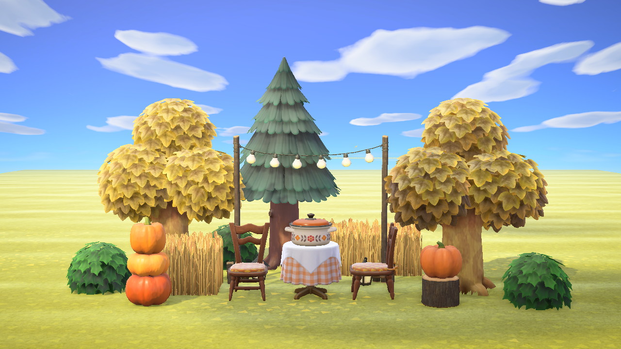 Orange Fall Dining Set in Animal Crossing New Horizons