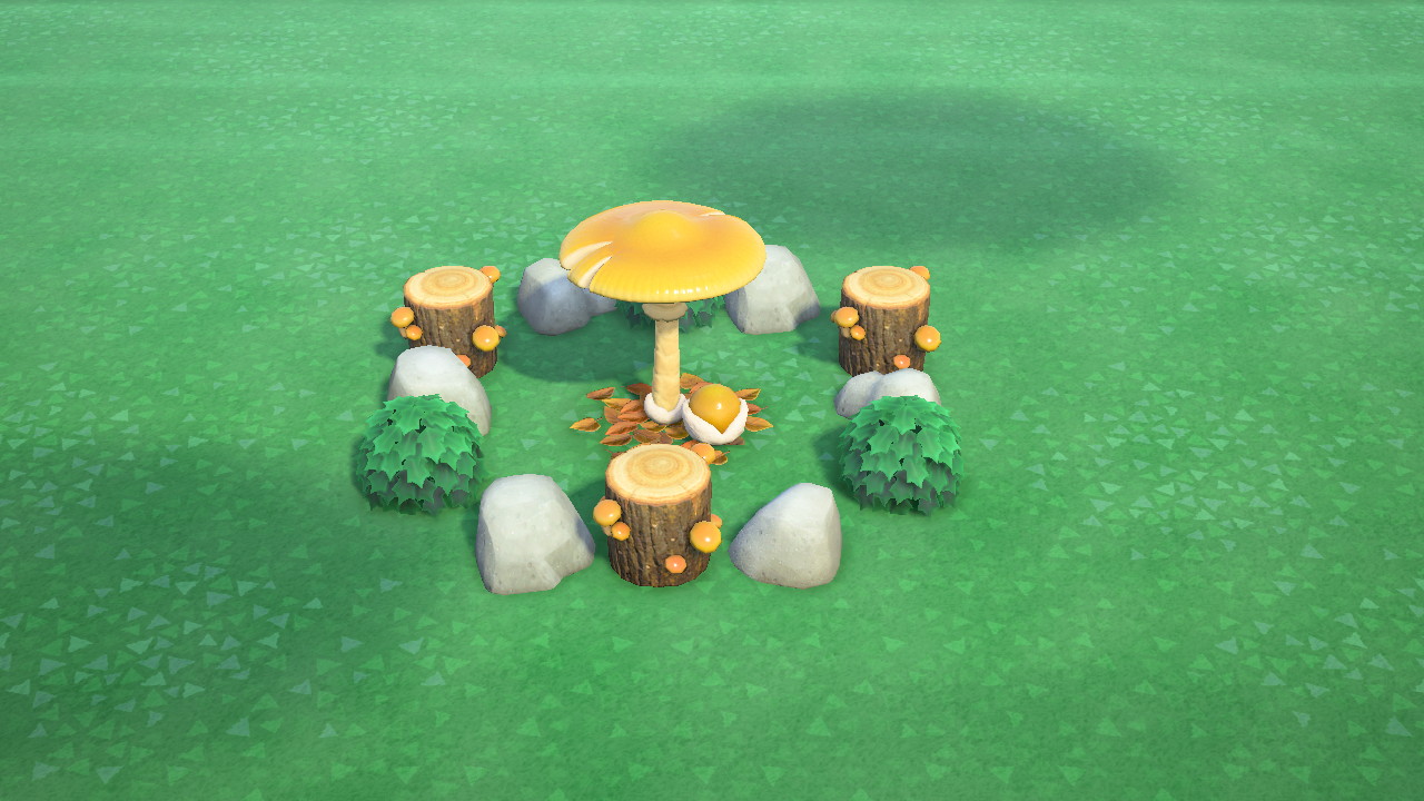 Yellow Mush Rock Garden in Animal Crossing New Horizons