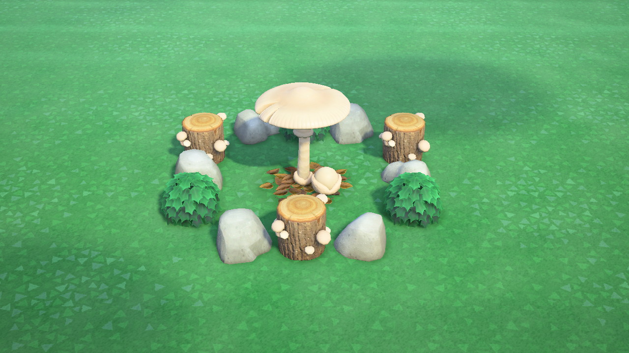 White Mush Rock Garden in Animal Crossing New Horizons