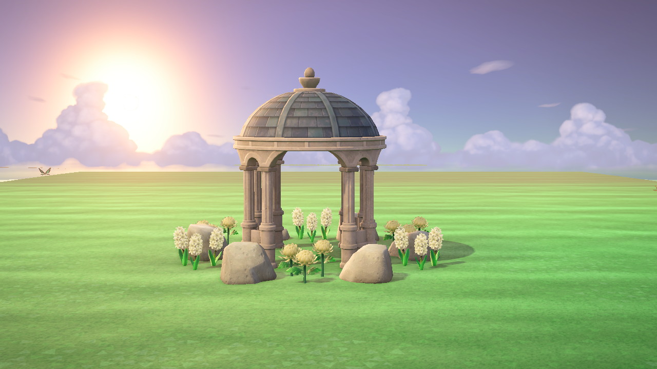 White Blue Gazebo Rock Garden in Animal Crossing New Horizons