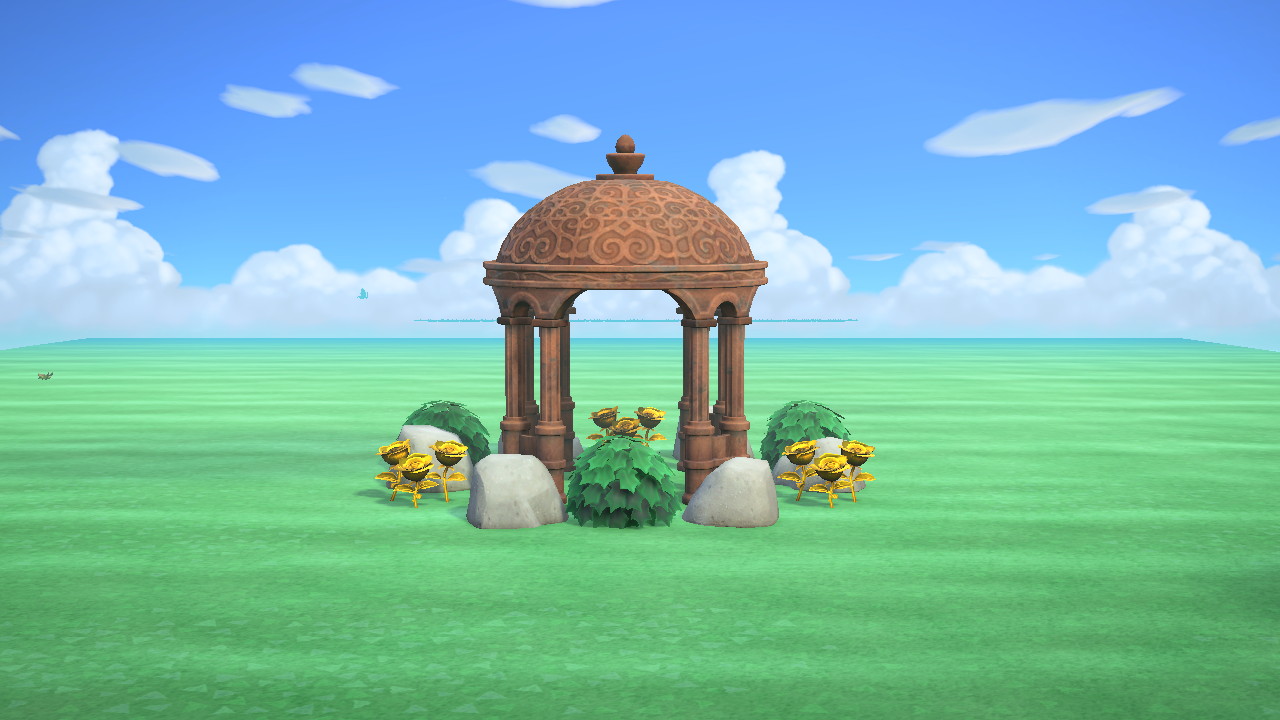 Brown Gazebo Rock Garden in Animal Crossing New Horizons