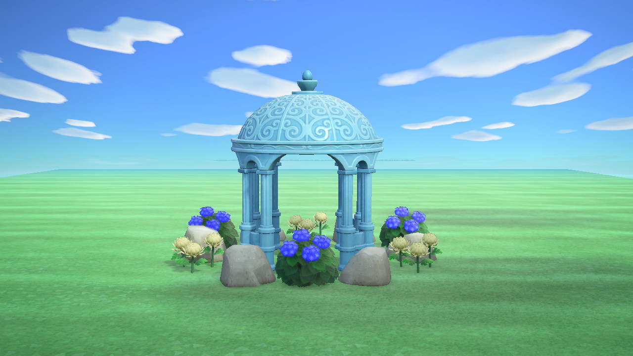Blue Gazebo Rock Garden in Animal Crossing New Horizons