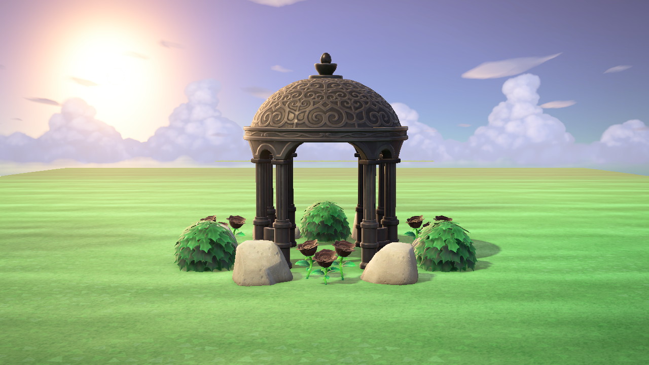 Black Gazebo Rock Garden in Animal Crossing New Horizons