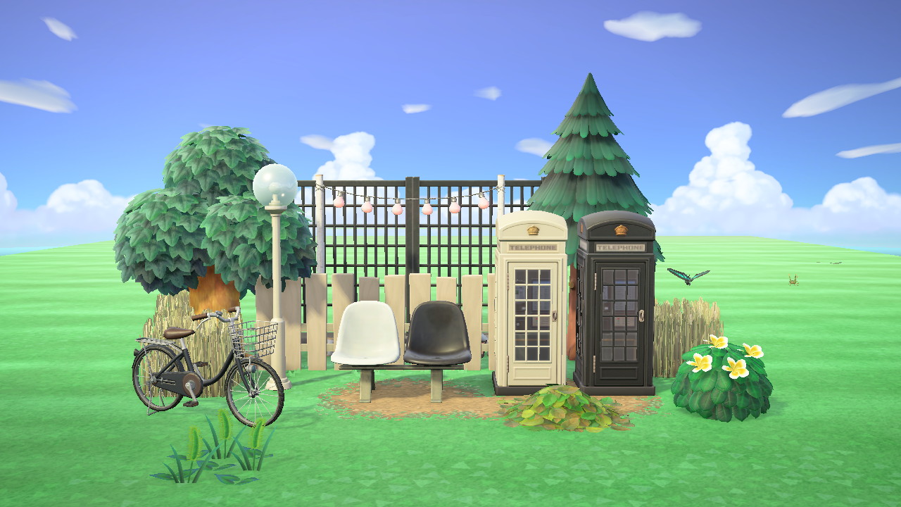 White Black Phonebox Collection in Animal Crossing New Horizons