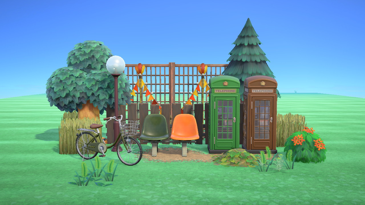 Brown Green Phonebox Collection in Animal Crossing New Horizons