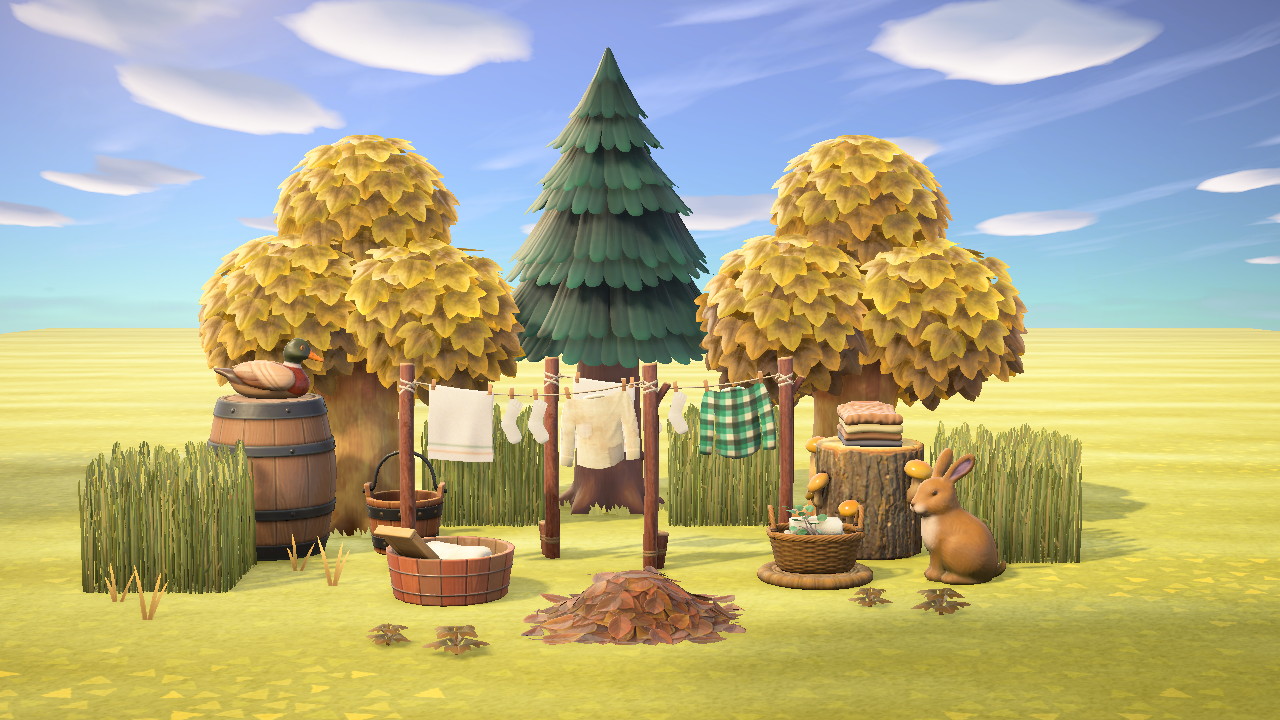 Cozy Fall Laundry Spot in Animal Crossing New Horizons