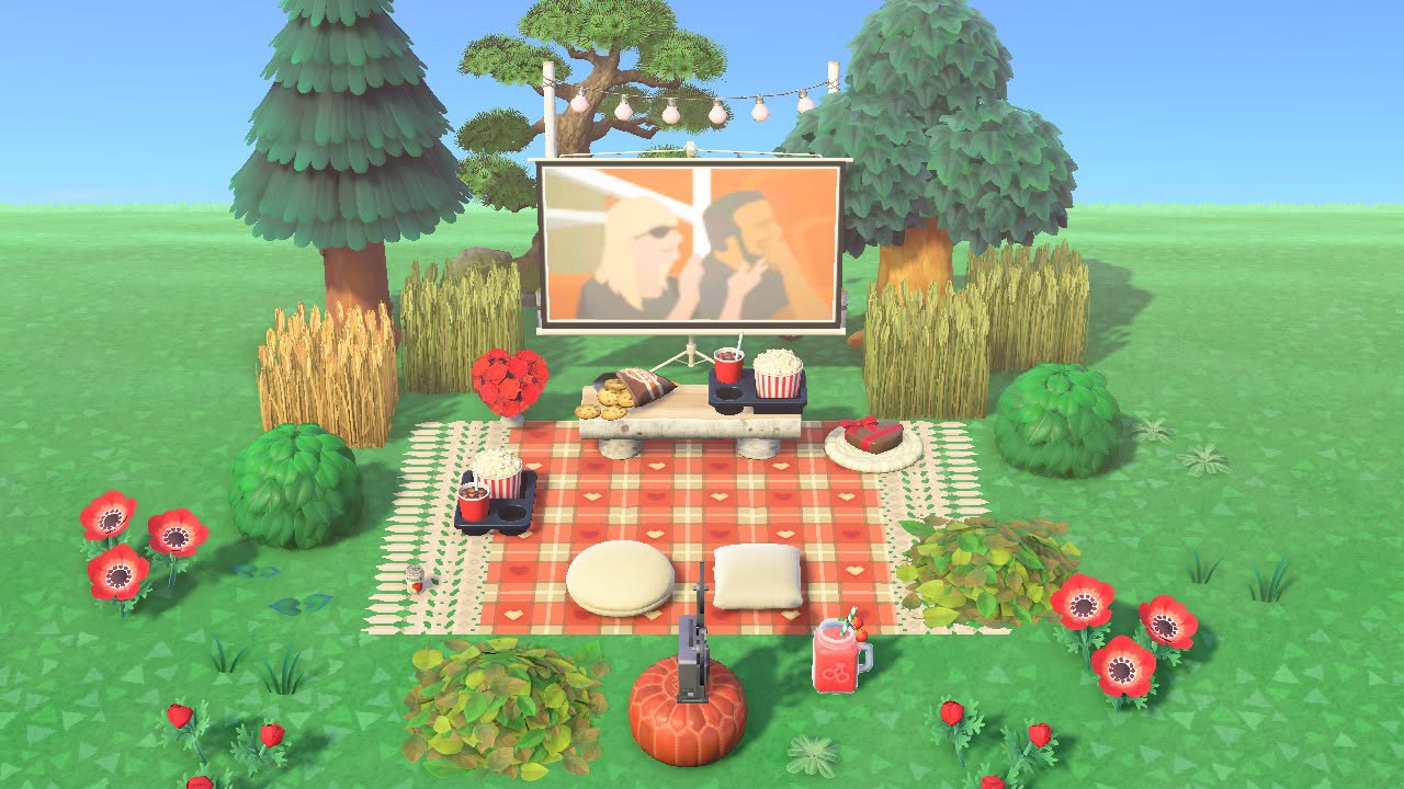 Valentine Outdoor Movie Set in Animal Crossing New Horizons