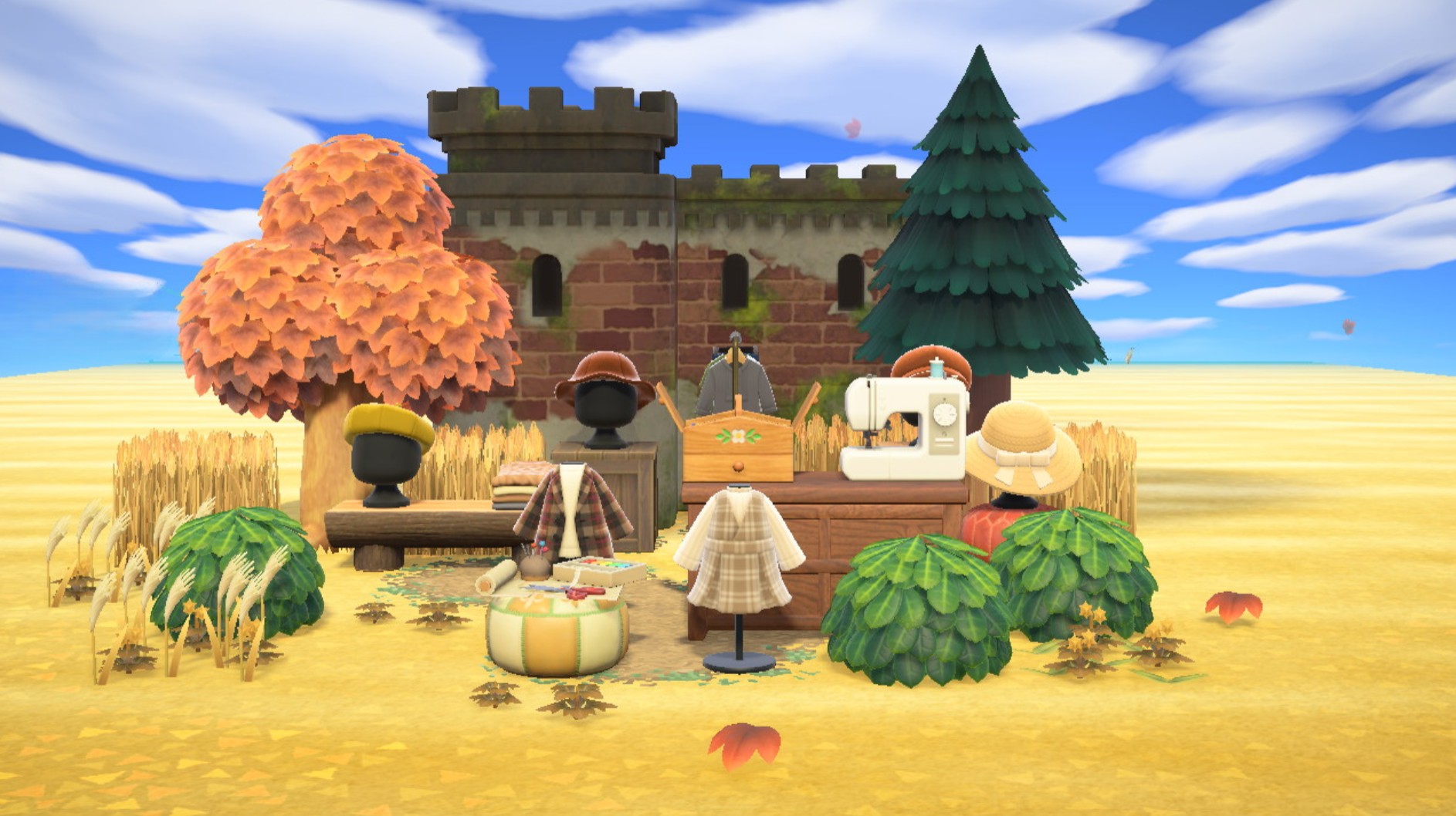Cozy Fall Sewing Spot in Animal Crossing New Horizons