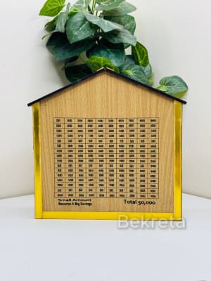 Wooden Savings Challenge Box – Total 50,000