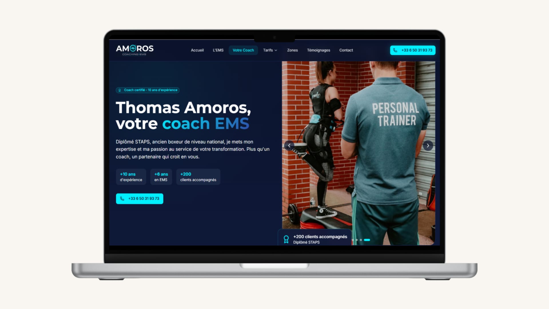Site web performant pour coach sportif, réalisation Aurea Agency