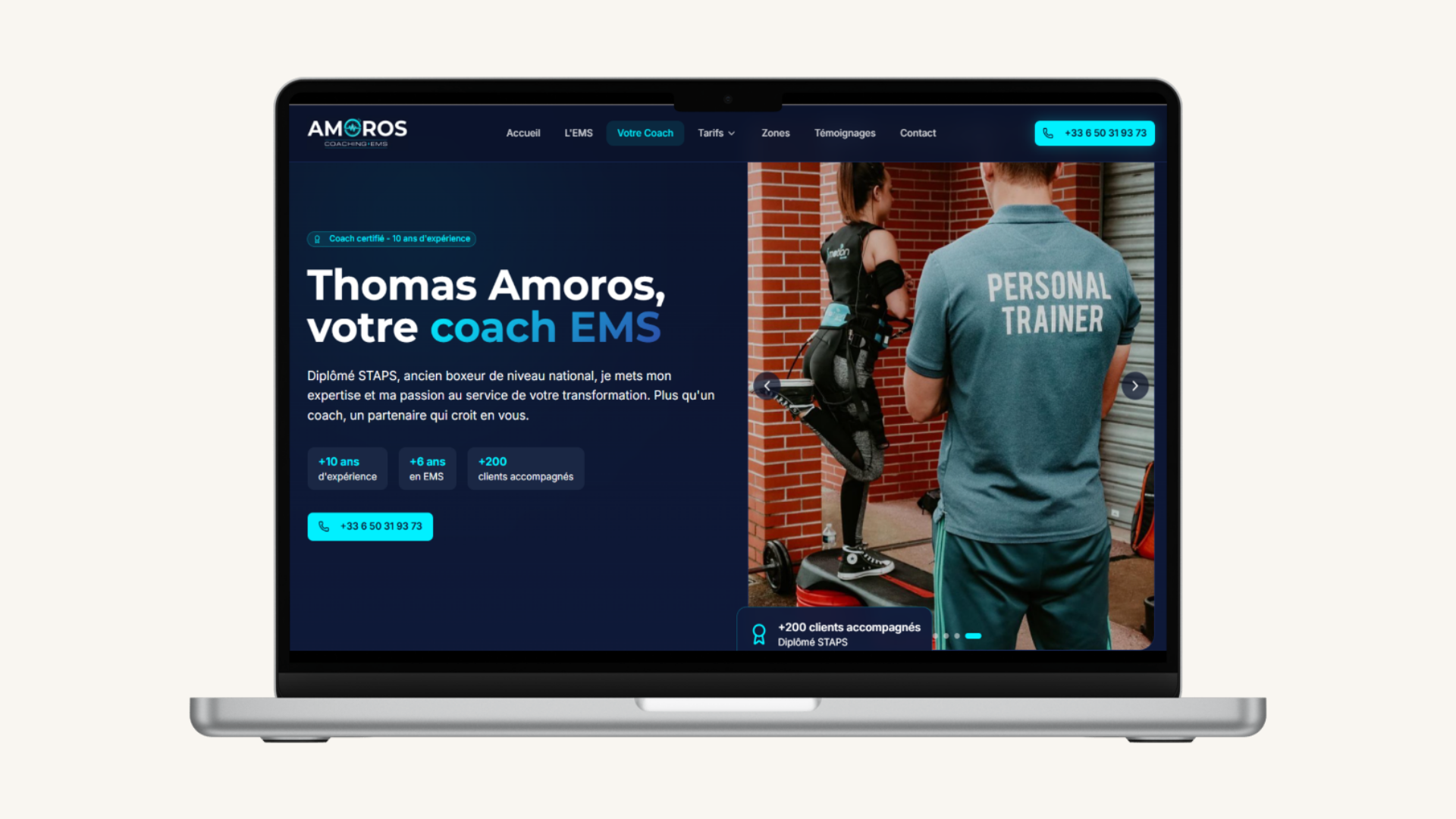 Site web performant pour coach sportif — réalisation Aurea Agency