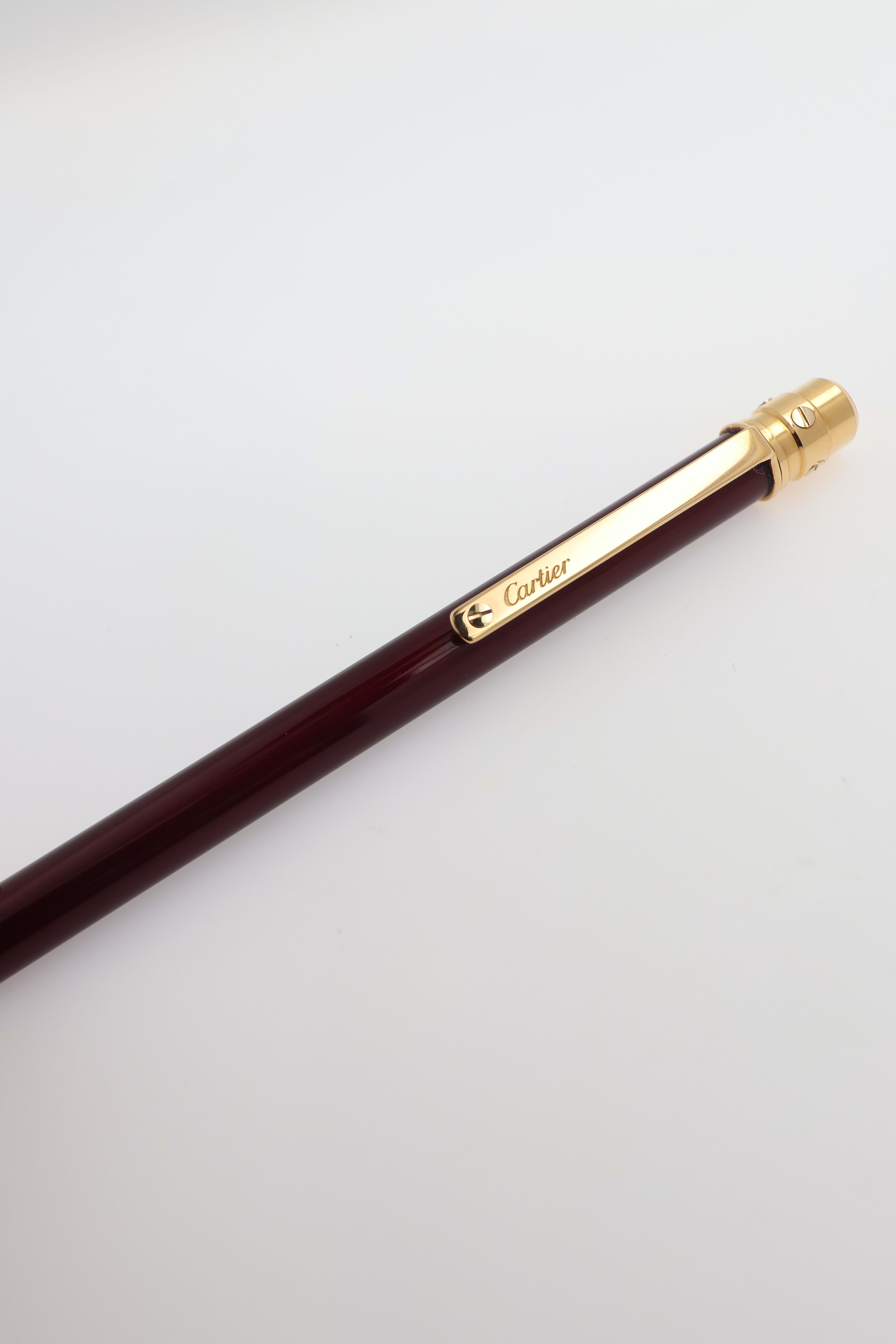  Cartier Must de Cartier Bordeaux Lacquer Ballpoint Pen view 3