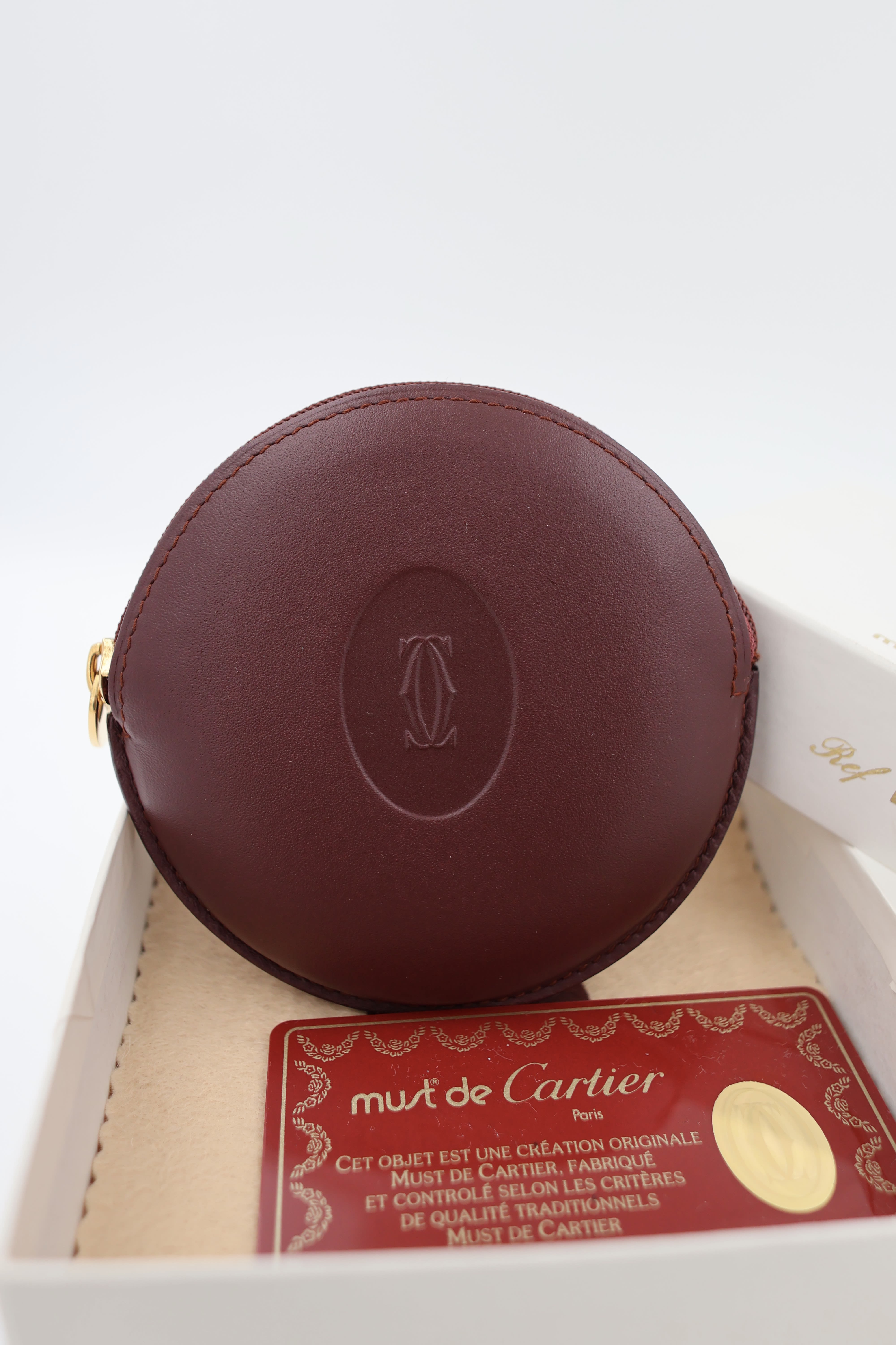 Cartier Cartier Must de Cartier Bordeaux Round Coin Purse Wallet view 6