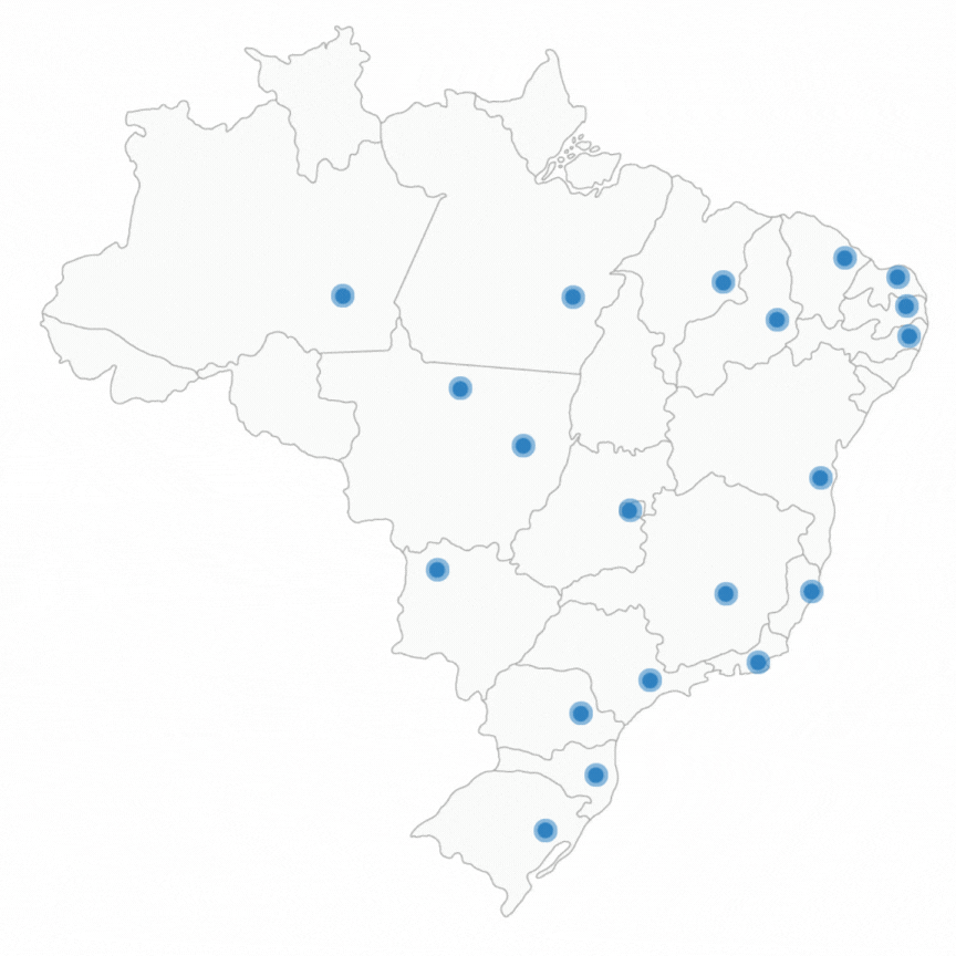 Mapa das regiões que atendemos