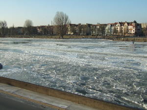 凍った Neckar 川