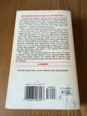 I, Asimov 裏表紙