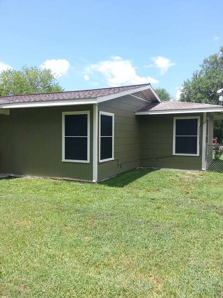Green Home after solar screens