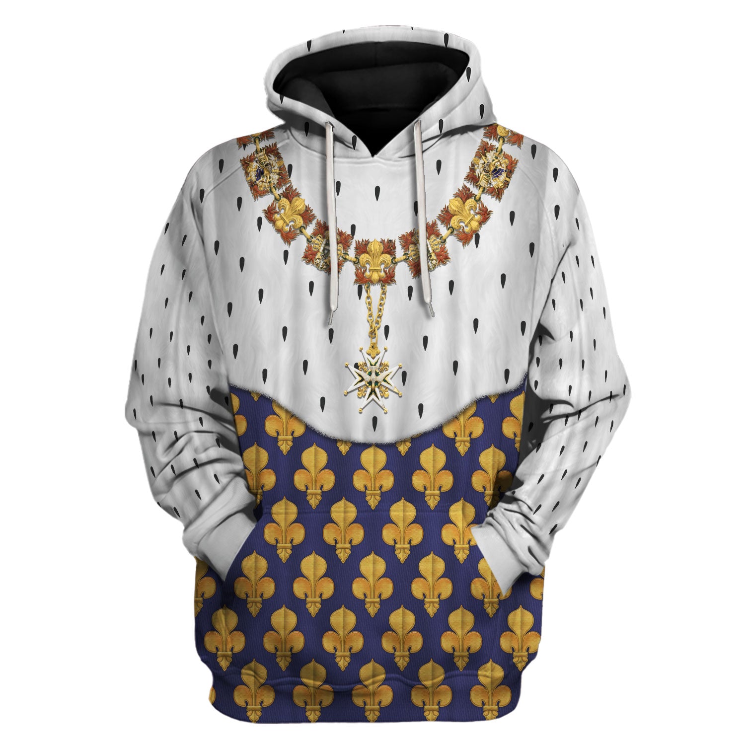 Gearhomie Louis XIII of France in Coronation Robes Costume All Over Print hoodie