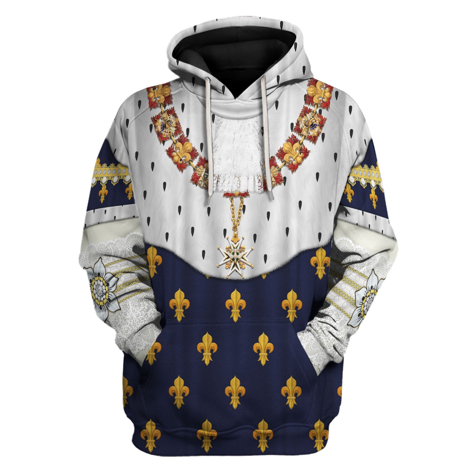Gearhomie Louis XVIII of France in Coronation Robes Costume All Over Print hoodie