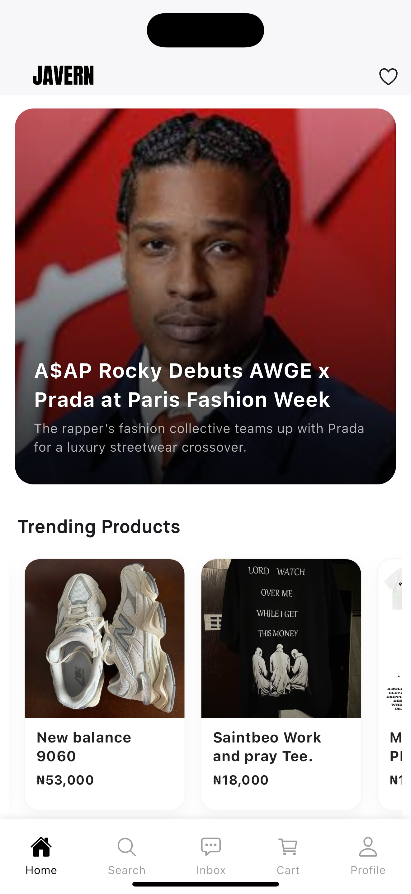 Fashion marketplace app screenshot