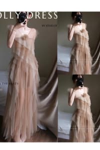 Jolie Loft -Váy  nu dáng dài đính hoa giữa ngực đi tiệc tại Đà Nẵng size M