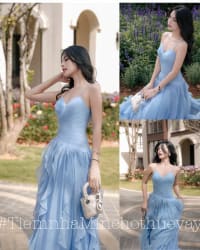 Sò Vintage - Váy 2 dây dáng dài tùng bèo siêu đẹp đi tiệc tại Đà Nẵng size M