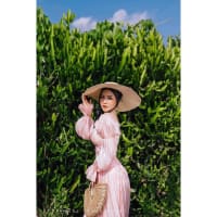 Váy tơ organza Hồng TKCC dáng dài corset siết eo đi tiệc tại Đà Nẵng size M