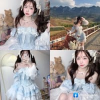 Váy ngắn công chúa xanh dáng ngắn lolita sinh nhật đi chơi đi tiệc tại Đà Nẵng size M