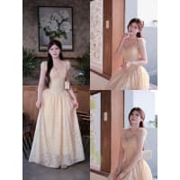 Đầm LISA dáng dài kèm mút xinh đẹp thanh thoát cho nữ đi tiệc tại Đà Nẵng size M