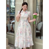 Váy ren hoa dáng dài cổ sơ mi kín đáo, thanh lịch, dịu dàng - DELIA dress đi tiệc tại Đà Nẵng size M