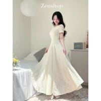 Váy Ren Trắng Ngà Thanh Lịch Dáng Dài - ADORA DRESS đi tiệc tại Đà Nẵng size M