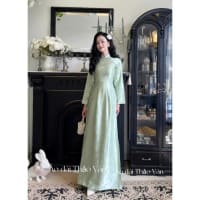 Áo dài xanh truyền thống có cổ đi tiệc tại Đà Nẵng size M