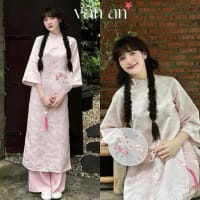 ÁO dài gấm hồng ôm dáng VÂN AN đi tiệc tại Đà Nẵng size M
