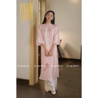 Áo dài gấm hồng mợ hai đi tiệc tại Đà Nẵng size M