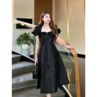 Váy Tafta Dự Tiệc Cổ Vuông Pha Lưới Ngực đi tiệc tại Đà Nẵng size M