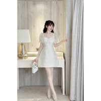 Váy dự tiệc, váy cánh tiên ren lưới chân xếp tầng kimsa đính nơ đá cao cấp sang chảnh đi tiệc tại Đà Nẵng size M