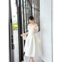 Váy dự tiệc trễ vai đính nơ dáng dài tafta phối tơ sang trọng nhẹ nhàng đi tiệc tại Đà Nẵng size M