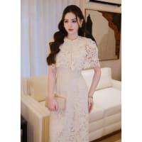 Váy ren thiết kế kèm áo phủ vai,váy thiết kế 2 lớp chất liệu ren cao cấp đi tiệc tại Đà Nẵng size M
